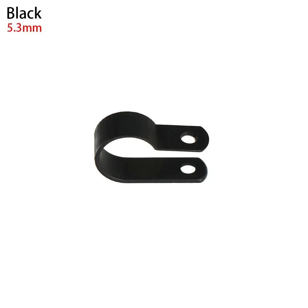 100Pcs Plastic R-Type Clip Cable Clamp P Clips Black Nylon Fasteners Cable Mounting Fix Hardware Wiring Hose Fasteners