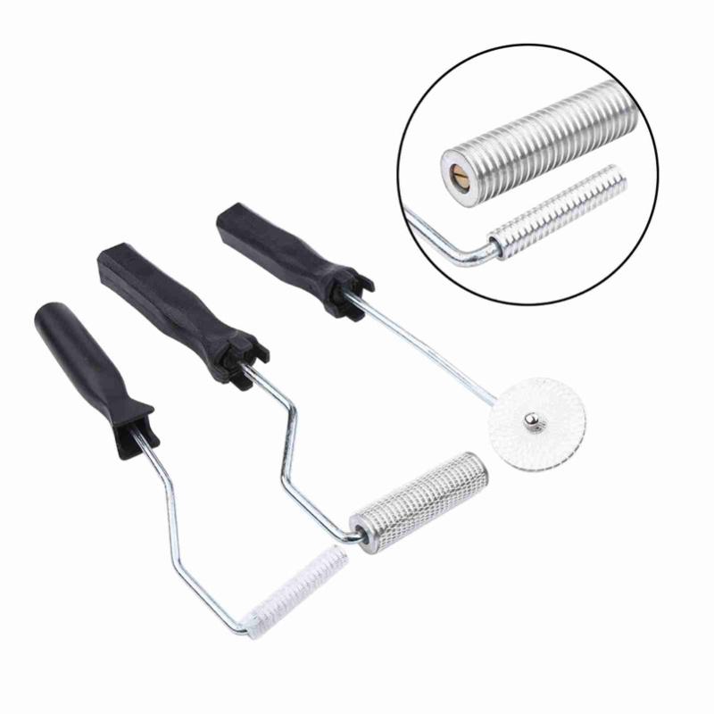 3Pcs/Set Aluminum Alloy Fiberglass Bubble Paddle Tool Laminating Roller Kit For FRP Mould(Sawtooth)
