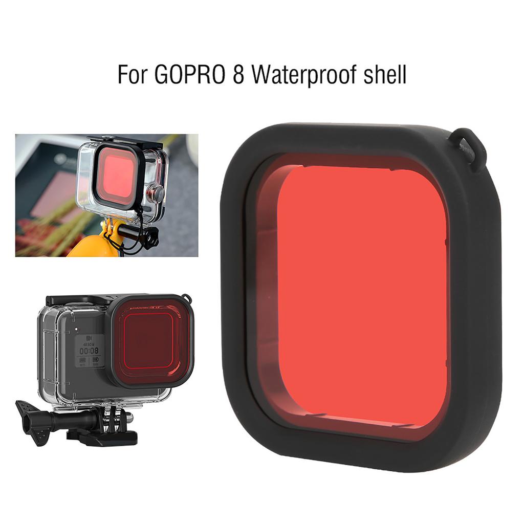 Фильтр для дайвинг-объектива ABS с тросом для экшн-камеры GoPro 8, водонепроницаемый, Shellred