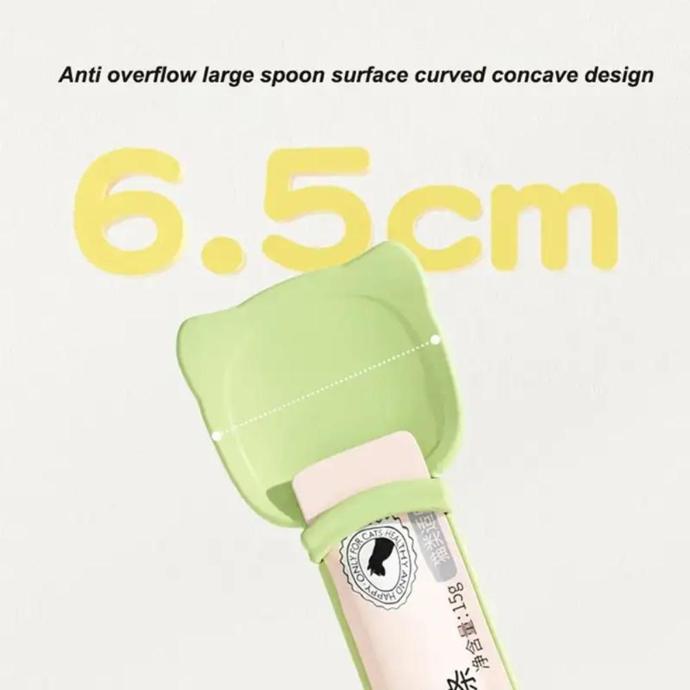 Lickable Cat Strip Squeeze Spoon Multifunctional Cat Snack Spoon Cat Strip Feeder Food Storage