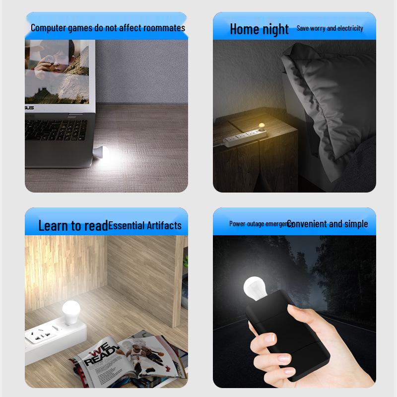 Мини светодиодный USB ночник - Для прикроватной тумбочки, общежития, игрушек