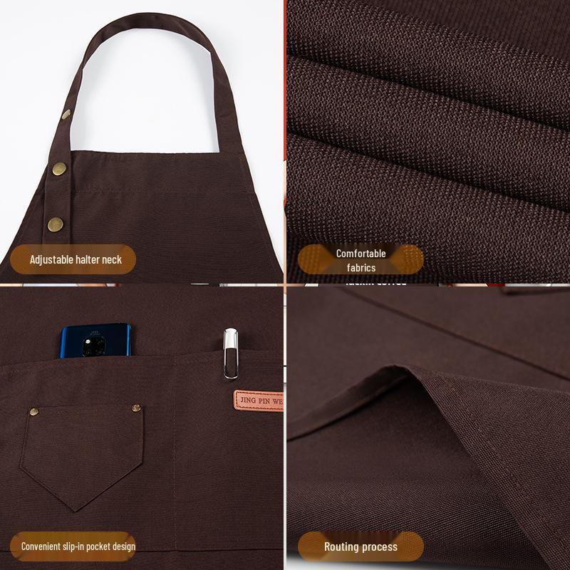 Unisex Waterproof & Oil-Resistant Kitchen Apron with Custom Logo Printing