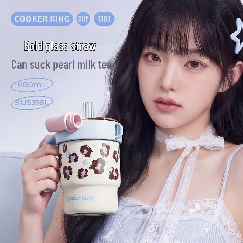 COOKER KING Кружка-стакан Star Dot 600 мл из нержавеющей стали 316 с трубочкой