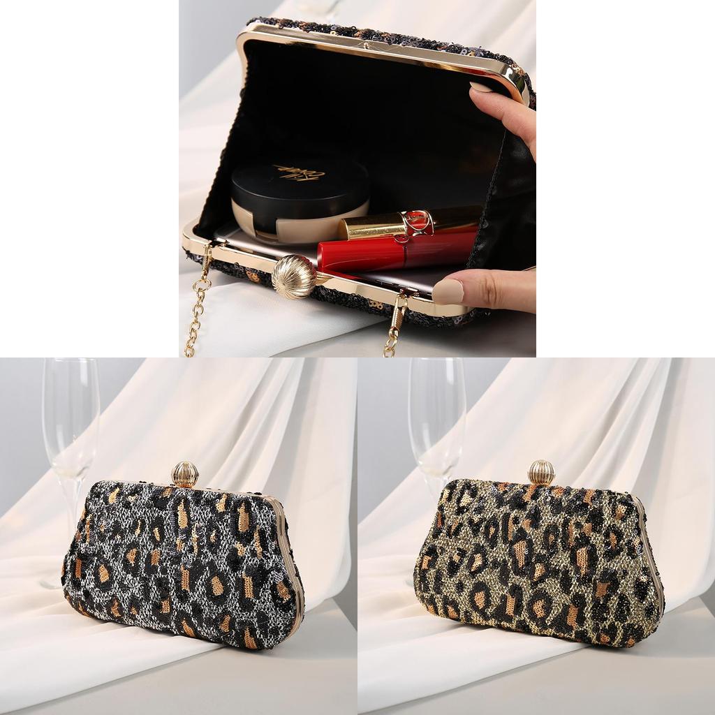 Vintage Style Embroidered Sequin Clutch Bag With Cell Phone Pocket For Night Out