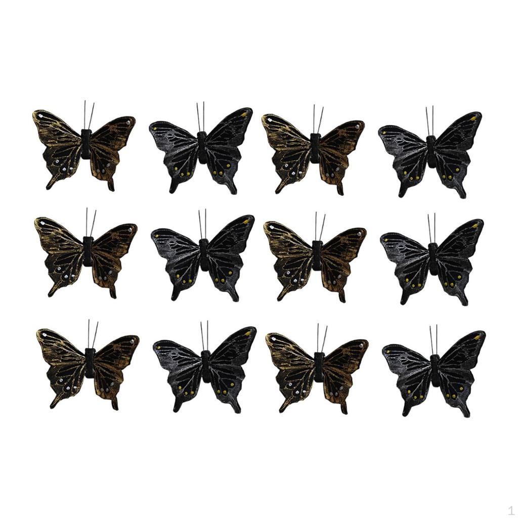 12 Pieces Butterfly Crafts 3D Room Decors for Floral Arrangements