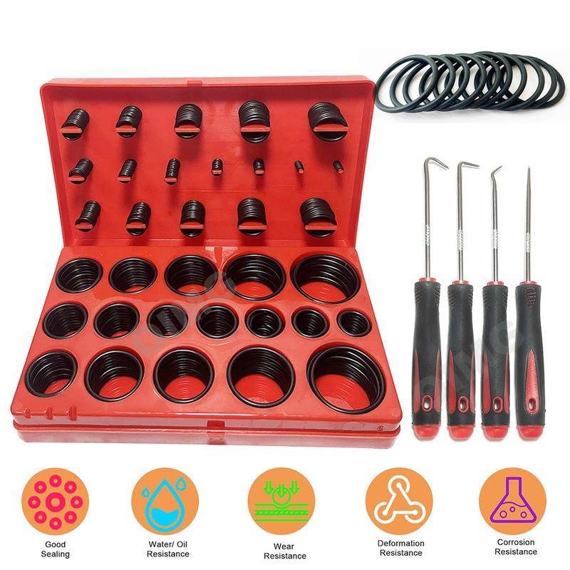 419/740pcs O-Ring Kit Nitrile Rubber Seals O Rings Washer for Faucet Professional Plumbing Automotive Resist Oil Heat Gaskets