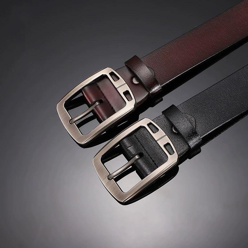 Men's PU Vintage Pin Buckle Leather Belt - Casual & Business Versatile Accessory for Jeans