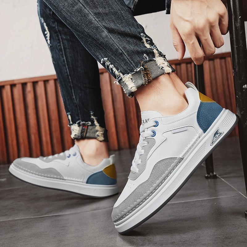 High Quality Men's Casual Leather Shoes Street Trend Comfortable Platform Sneakers Designer Men's Low Top Skateboard Shoes