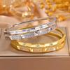 Titanium Design Light Luxury High-end Wide Version Hollow Full Bracelet