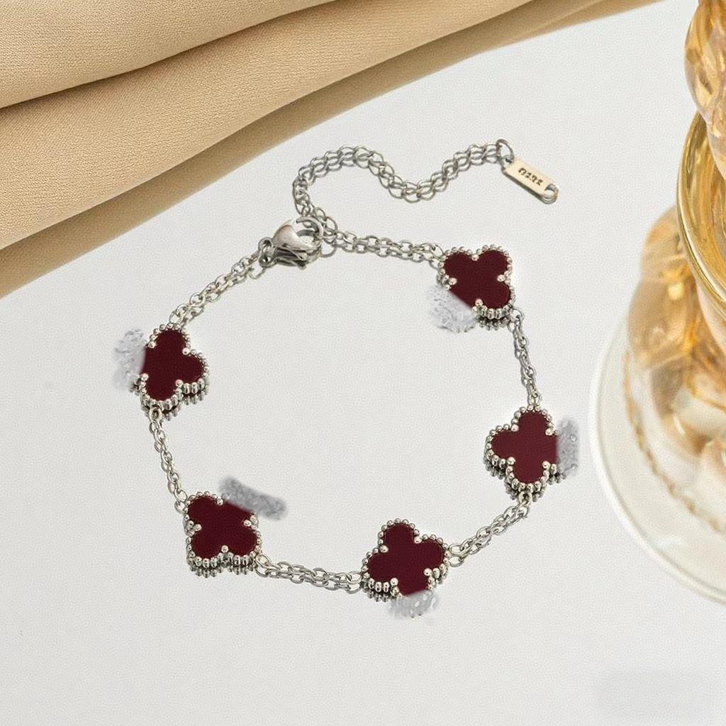 Браслет 'Четырехлистный клевер' Легкий Люкс и Высококачественный Женский Ювелирный Аксессуар и Браслет