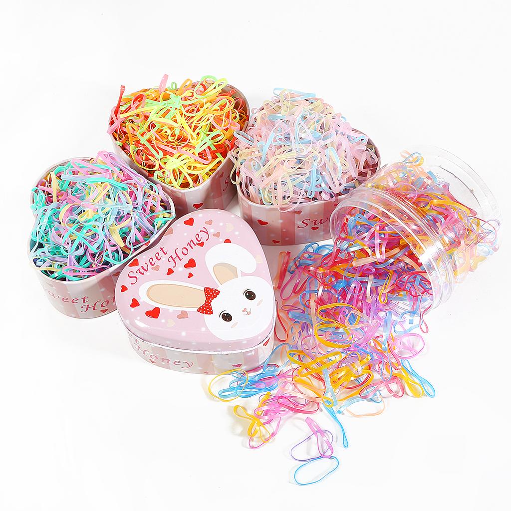500-1000pcs/bag Child Baby Braider for Hair TPU Disposable Elastics Hair Bands Girls Ponytail Holder Rubber Bands Hair Styling Tool