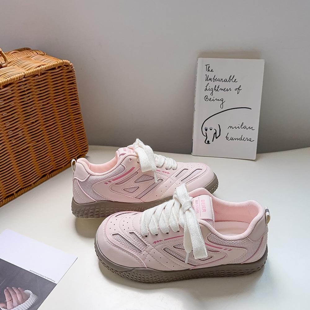 Женская повседневная спортивная обувь Новые универсальные кроссовки с сеткой Дышащая повседневная женская обувь Розовые кроссовки для женщин