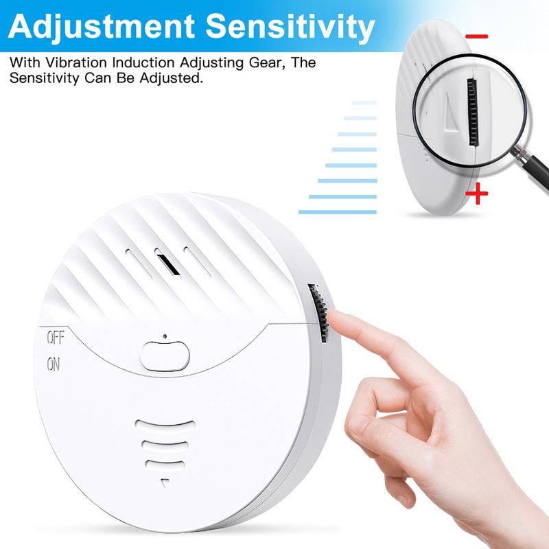 Hollarm Wireless Window Door Vibration Sensor 130dB Vibration Burglar Glass Break Sensor Home Safety Alarm Detector System