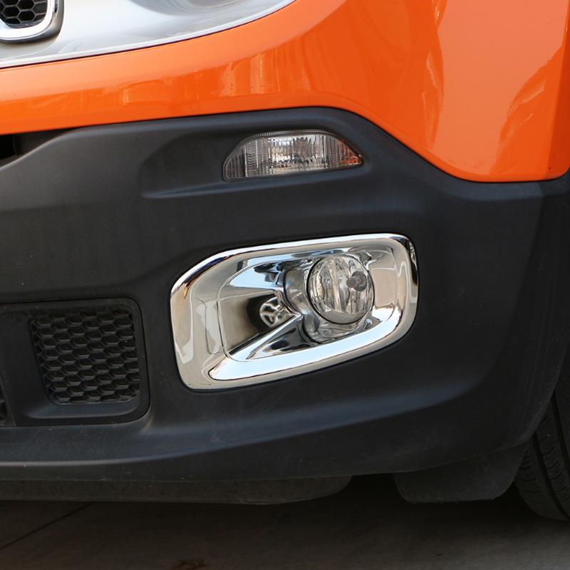 Автомобильный хромированный чехол для противотуманных фар для Jeep Renegade 2015 2016 2017 2018 аксессуары защитная накладка передних противотуманных фар