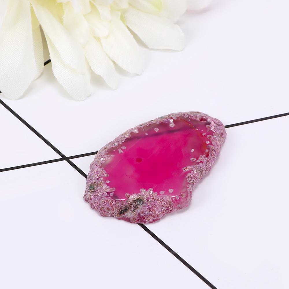 Natural Agate Geode Slice Stone Reiki Stone Quartz Pendant Jewelry Accessories Home Decoration DIY