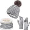 Knitted Hat, Scarf & Gloves Set