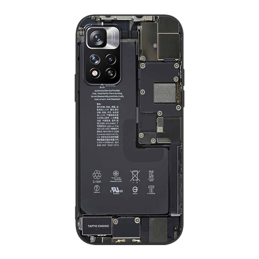 Motherboard Circuit Board Case for Xiaomi Redmi Note 9S 9 11 10 8 Pro 9C 9 K40 9A 7 8T 7A 9T Soft Silicone Black Phone Cover