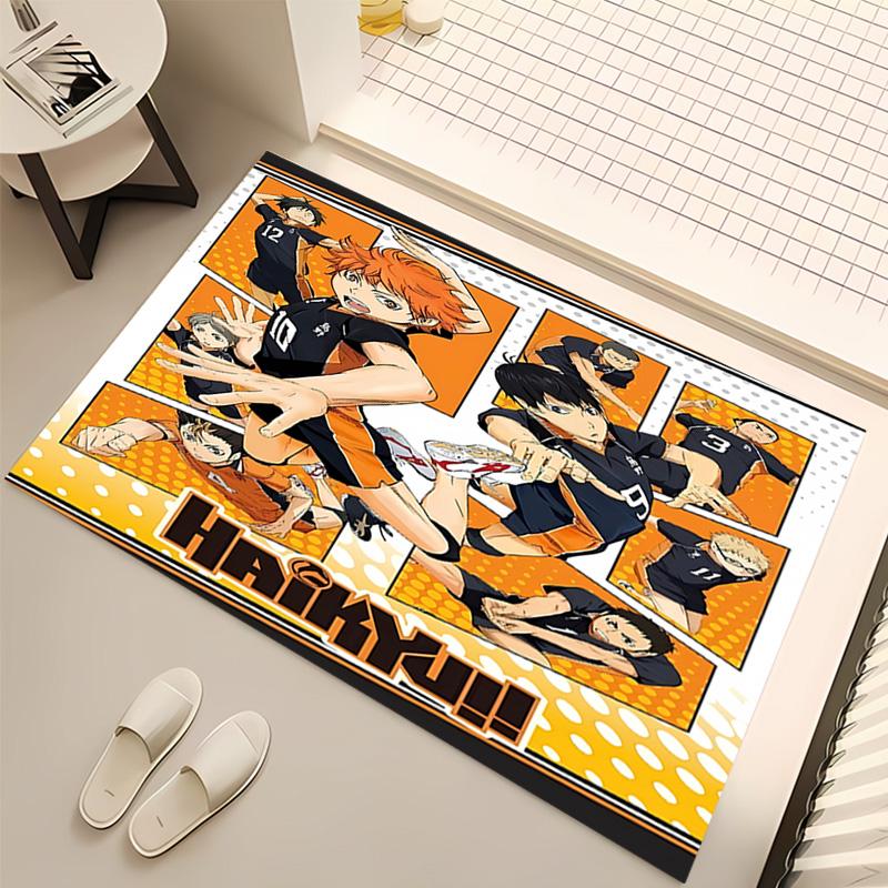1pc Haikyu Print Area Rug - Soft, Washable Non-Slip Indoor Mat, Living Room, Home Office Decorative Rug,Office Decorative