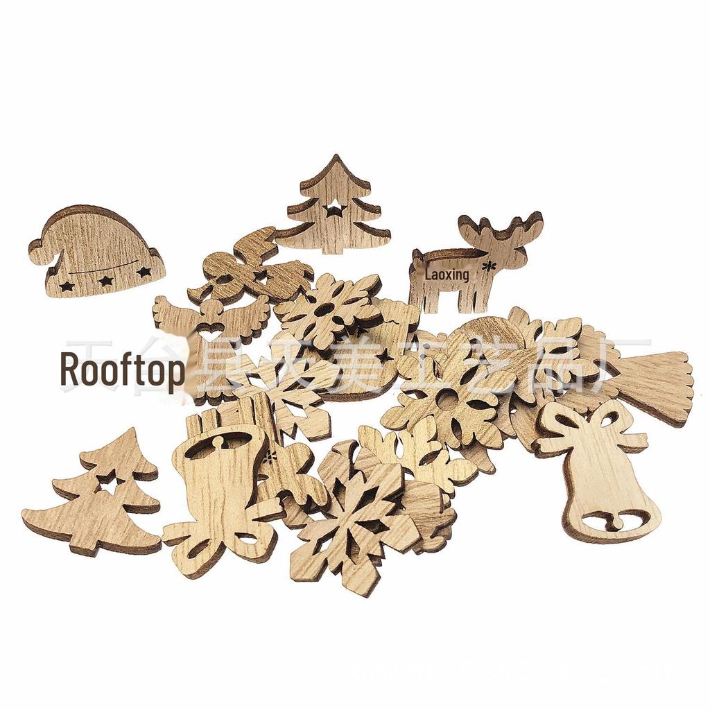 Рождественское украшение ручной работы из деревянной щепы «Ангел» и «Снеговик»