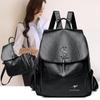 Fashion Tassel Backpack Women Simple Soft Leather Large Capacity Schoolbag Women Travel Backpack Mother Bag