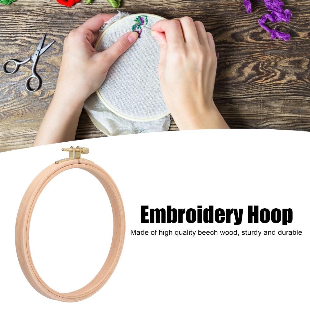 2pcs Beech Wood Cross Stitch Hoop 6 Inch Embroidery Frame Wooden Embroidery Hoop For Art Craft