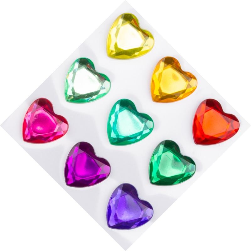3D Acrylic Diamond Crystal Stickers Love Heart Face Gems Stickers for Party Show DIY Crystal Rhinestone Temporary Tattoos 4/18mm