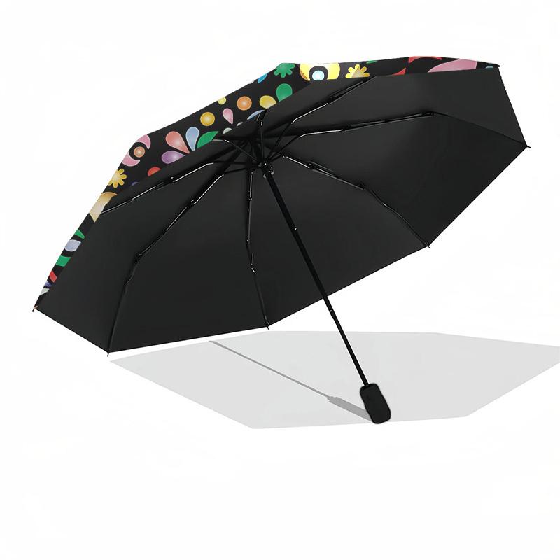 1pc Colorful Mandala Pattern Automatic Folding Umbrella, Heavy-Duty 8-Rib Construction, Perfect for Everyday yy251114153