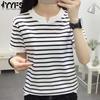 Women's Fashion Casual Summer Spring Stripe Print Short Sleeve V-Neck Blouses & Shirts