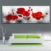 Modern Flowers Poster Print Wall Art Canvas Painting Red-Poppy Flower Picture On The Wall For Living Room Home Decor No-Frame