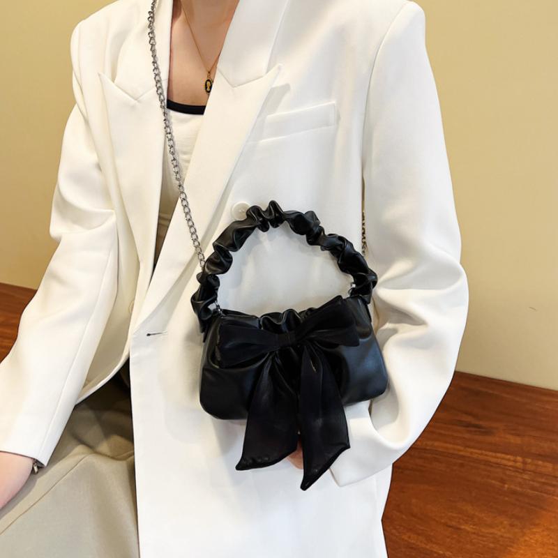 Summer Women's Bags Popular Retro Small Bag for Women New Fashionable Sweet Girl Bow Handbag Crossbody Bag
