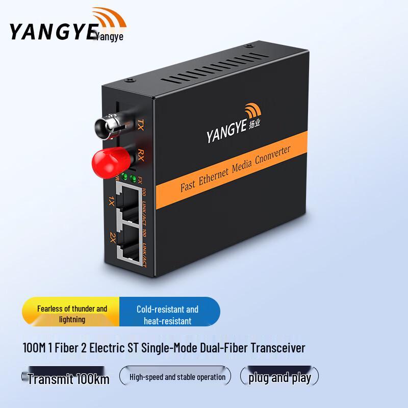 YANGYE 100Mbps Single-Mode Dual Fiber Media Converter