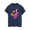 Disney Womens/Ladies Love Heart Mickey & Minnie Mouse Cotton Boyfriend T-Shirt