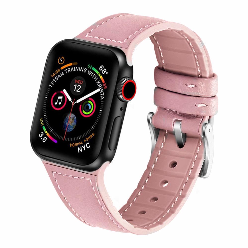 Ремешок из натуральной кожи для Apple Watch 6 Band 44 мм 40 мм iWatch Band 38 мм 42 мм силиконовый ремешок-браслет Apple Watch Serie 6 5 4 3 Se