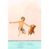 Fun Seaside Animal Surfing Pool Party Art Poster Canvas Oil  Printing Living Room Bedroom Bathroom Home Wall Decorati