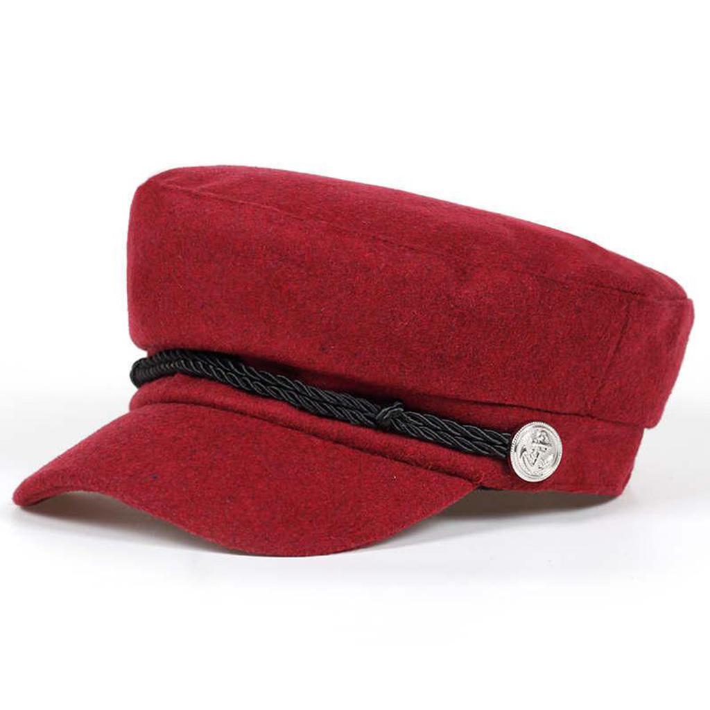 Модная белая пряжка с веревкой, однотонная темно-синяя шляпа, весенне-осенняя, матросские шляпы, женские береты, мужские кепки с плоским верхом, капитанская военная кепка