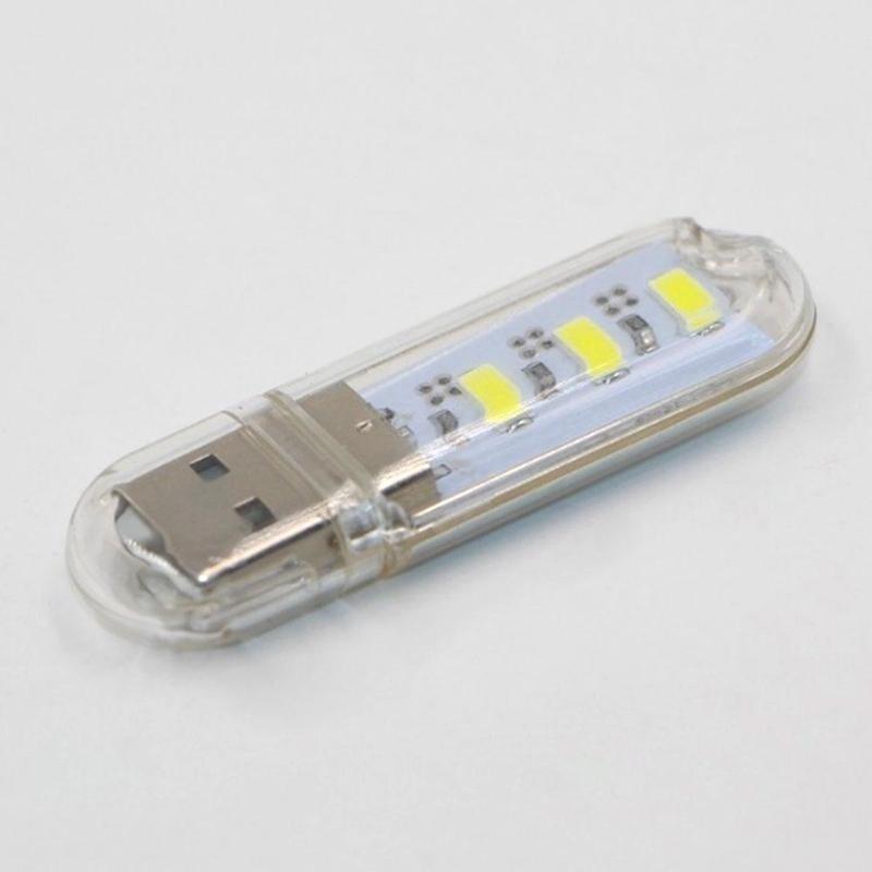 2/PCS Мини Портативный Яркий 3 Светодиодный Ночной Светильник USB Лампа для ПК Ноутбука Чтения 5730 SMD