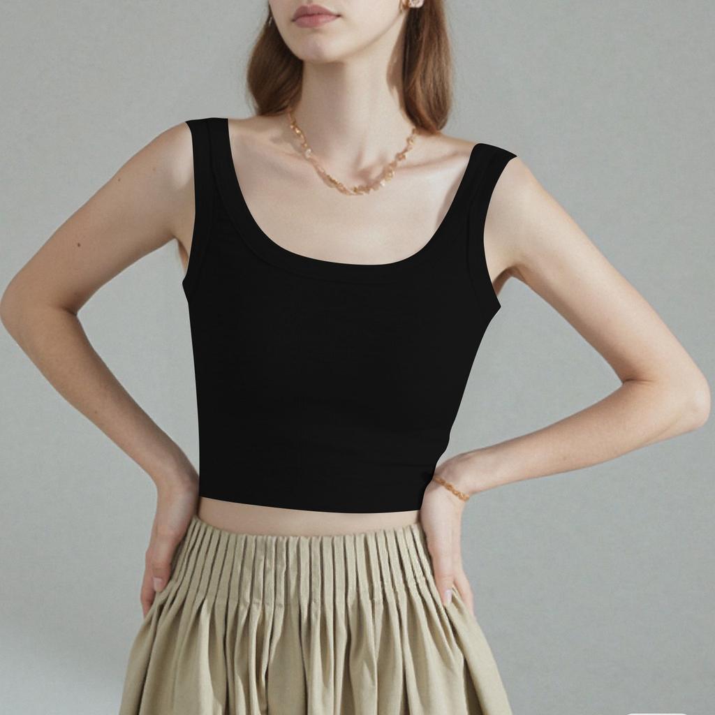 Женская майка-бюстгальтер с чашечками, женский однотонный бюстгальтер, внутренний слой, внешний слой, базовая рубашка