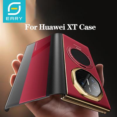 Чехол-книжка Eary для Huawei Mate XT с MagSafe, вращающейся на 360° подставкой, кожаный, металлический, защитой экрана, защита всего корпуса, бампер