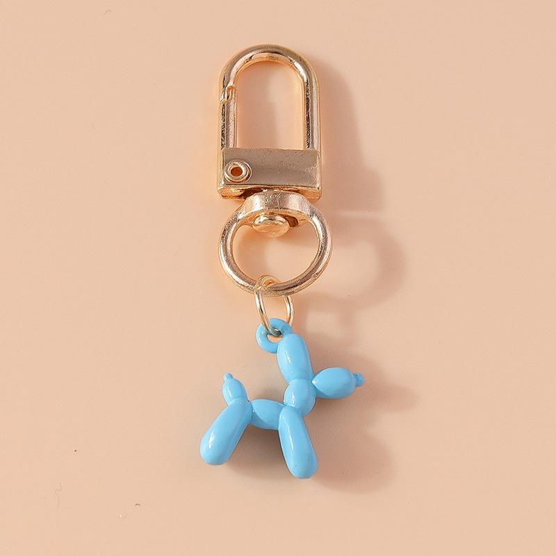 Cute Resin Balloon Dog Keychain Puppy Keyring for Car Key Holder Women Girls Handbag Pendant DIY Jewelry Gift