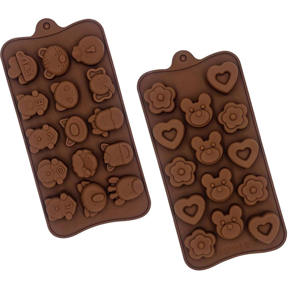 TVETE Silicone Chocolate Molds of Cute and Cat Animal 3D Chocolate Easy To Flexible Silicone Molds for Homemade Ice Cube Makes 29 Chocolates At a Time
