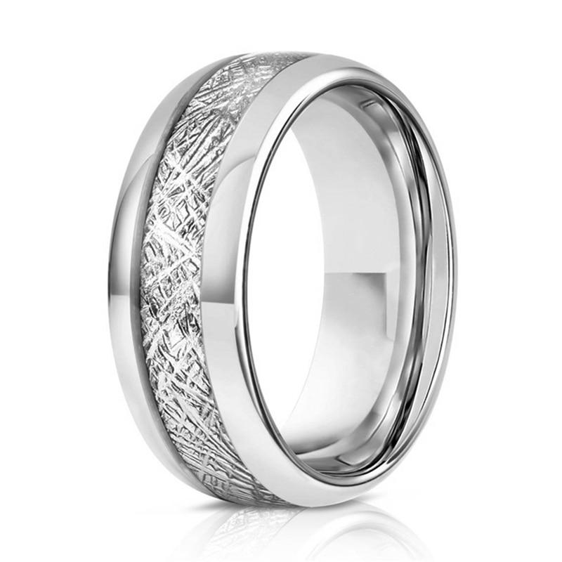 Мужские кольца из нержавеющей стали 8 мм, синее, красное, с радужной канавкой, кольцо со скошенными краями, кольцо из углеродного волокна, мужское обручальное кольцо, ювелирные изделия