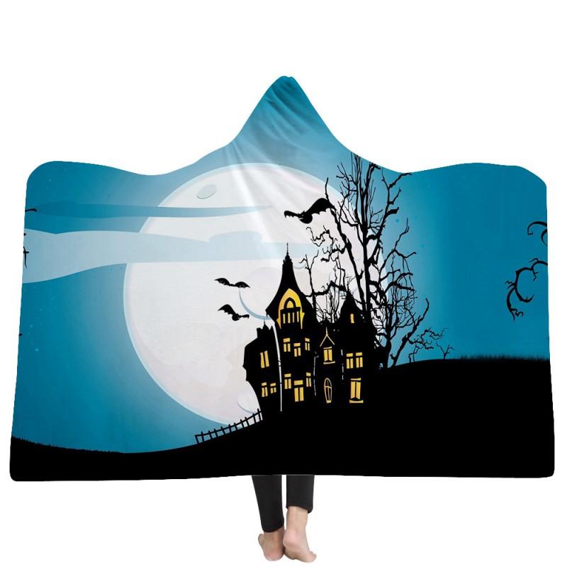 Hooded Blanket Adults Cozy Throw Super Soft Fleece Warm Winter Nap Home Decor