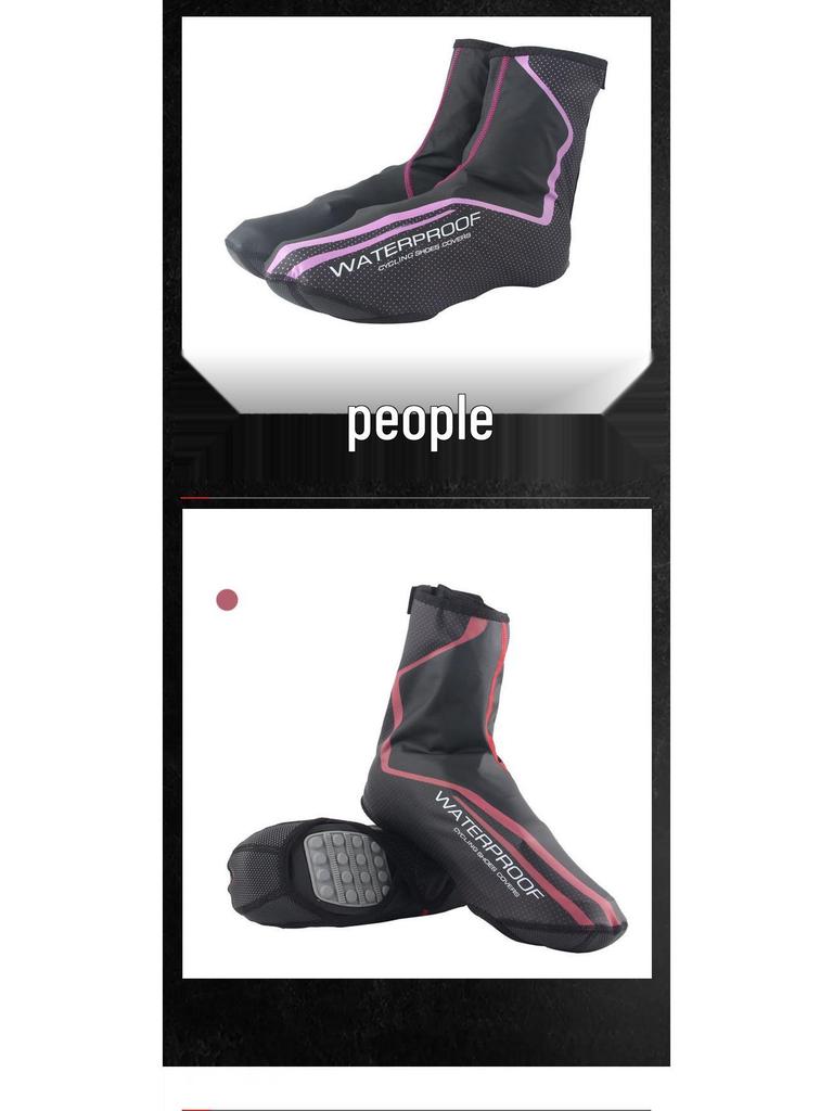 Windproof Waterproof Winter Cycling Shoe Covers - Warm PU Fabric