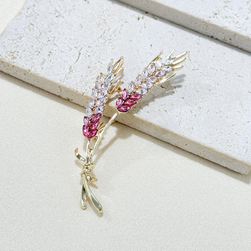 Изысканная брошь с кристаллами в виде колоса пшеницы, модный простой костюм, пальто, одежда, корсажная булавка с аксессуарами