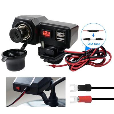 Зарядное устройство для телефона для мотоцикла, быстрая зарядка, 3,4 А, двойной USB, 10-24 В, аксессуары для модификации измерителя напряжения