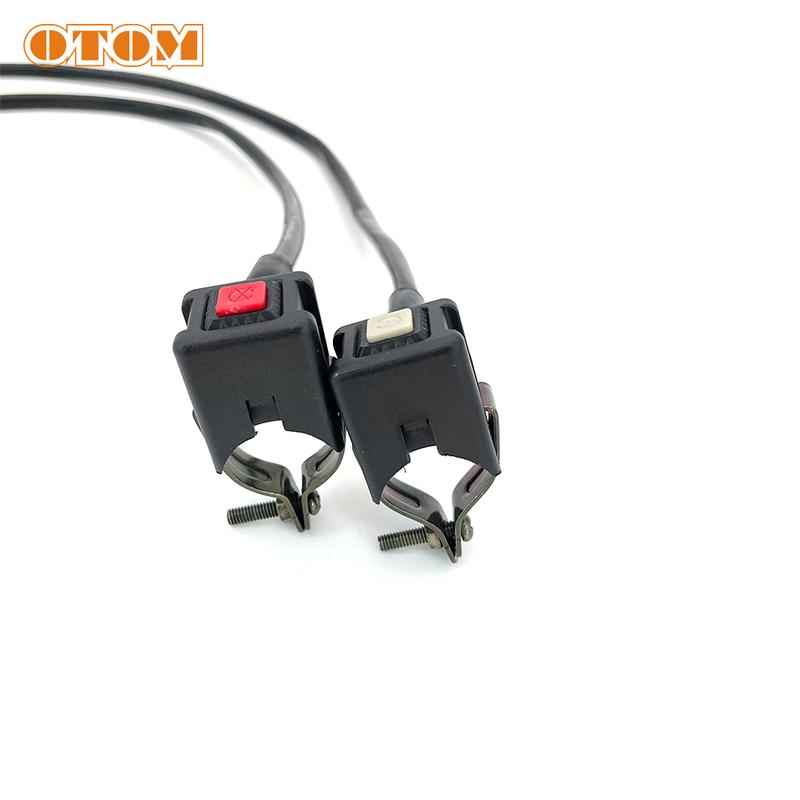 OTOM Motorcycle Engine Starter Kill Switch Handlebar Flameout Connector ON OFF Light Button Universal For HONDA KTM YZF KXF RMZ