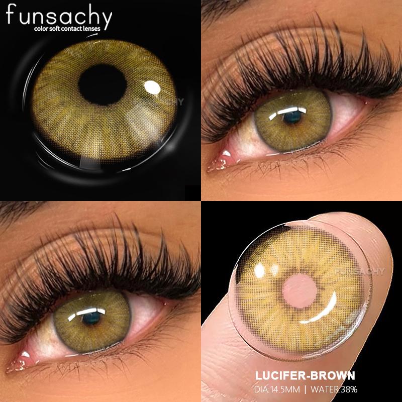 FUNSACHY 2pcs Contact Lenses for Eyes High Quality Circle Lenses Natural Beauty Pupils Grey Makeup Contact Lens Cosmetics Yearly