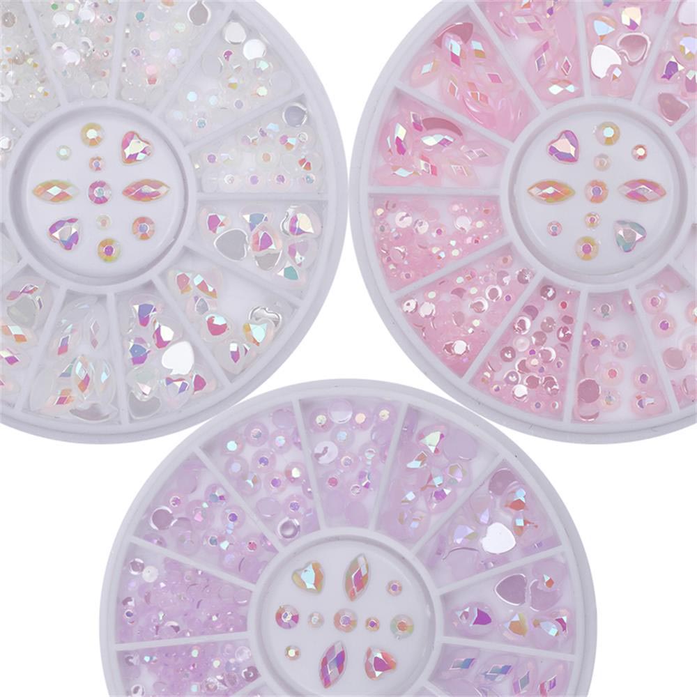 3D Flat Shaped Elongated DIY Tips Glass Stone Manicure Decor Nail Art Rhinestone