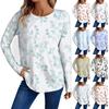 Women's Fashion Casual Long Sleeve Floral Print Round Neck Top