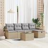 VidaXL 6-piece Garden Sofa with Cushions Beige Synthetic Rattan 3358869
